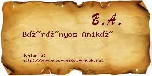 Bárányos Anikó névjegykártya