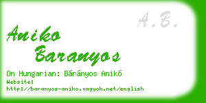 aniko baranyos business card